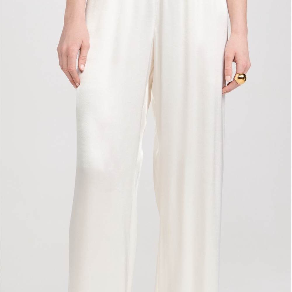 Enza Costa Cream Wide Leg Pants for Sophisticated Style